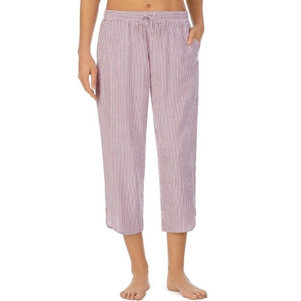 Donna Karan Sleepwear Stripe Print Woven Crop Sleep Pants - XL NWT